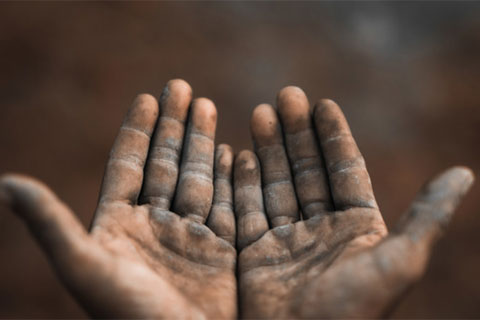 Hands raised together